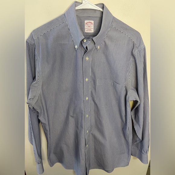 Brooks Brothers Men 100 % Cotton Non-Iron Button Down Shirt Sz 15 1/2- 2/3 - Picture 11 of 17